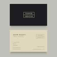 Free vector flat minimal horizontal double-sided business card template