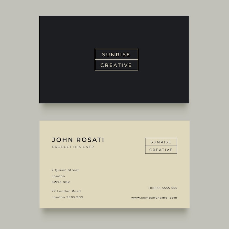Free Vector flat minimal horizontal double-sided business card template