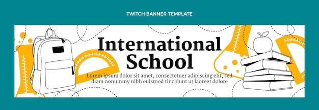 Плоский минимальный баннер международной школы