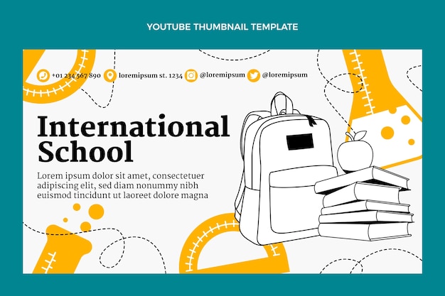 Flat minimal international school youtube thumbnail