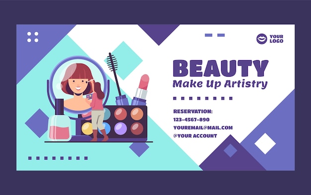 Flat minimal makeup artist social media post template