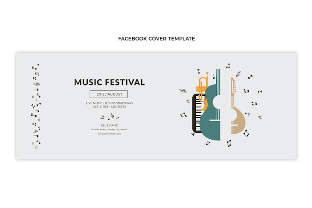 Flat minimal music festival facebook cover