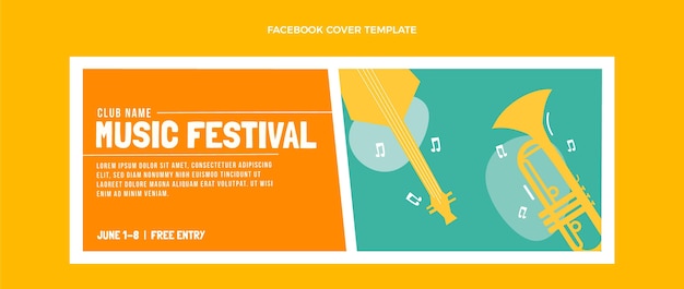 Flat minimal music festival facebook cover