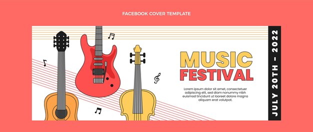 평면 최소한의 음악 축제 페이스 북 커버