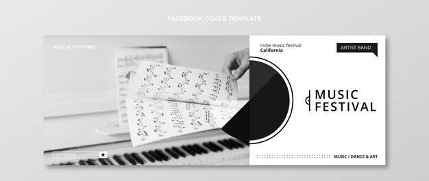 Flat minimal music festival facebook cover