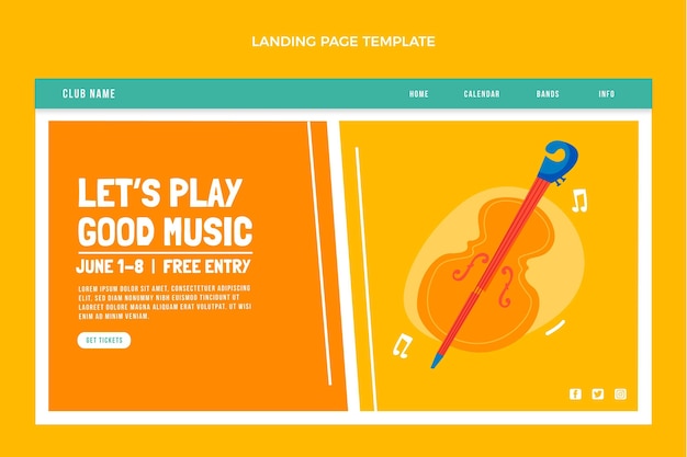 Flat minimal music festival landing page