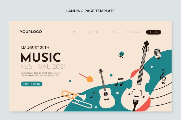 Flat minimal music festival landing page