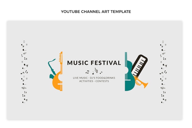 Flat minimal music festival youtube channel art