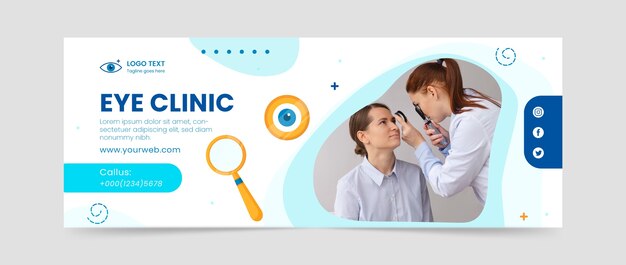 Flat minimal ophthalmologist social media cover template