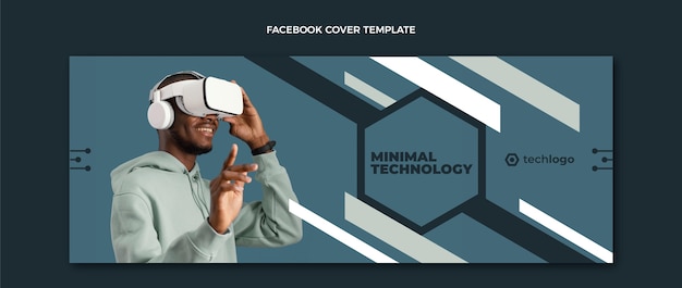 Vettore gratuito copertina facebook flat minimal technology