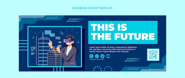 Flat minimal technology facebook cover