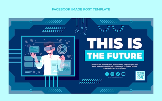 Vettore gratuito post facebook flat minimal technology