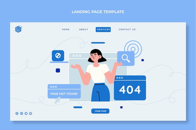 Flat minimal technology landing page