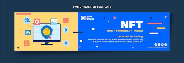 Flat minimal technology twitch banner