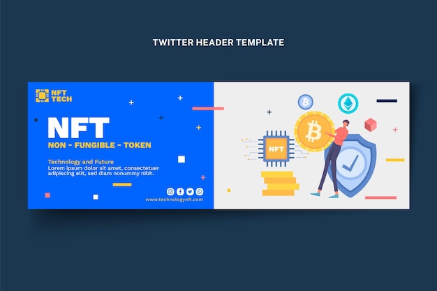 Free vector flat minimal technology twitter header