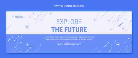 Free vector flat minimal technology twitter header