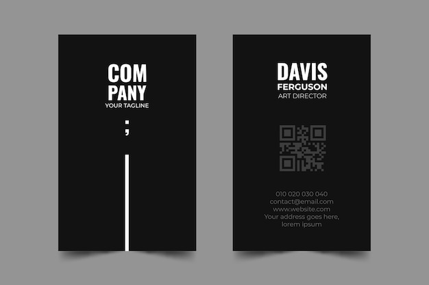 Free vector flat minimal vertical business card template