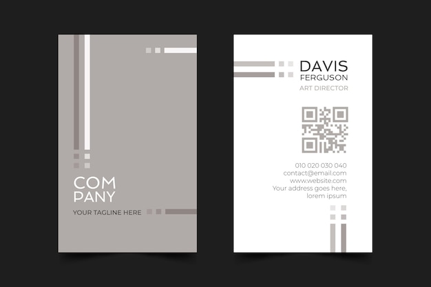 Flat minimal vertical business card template