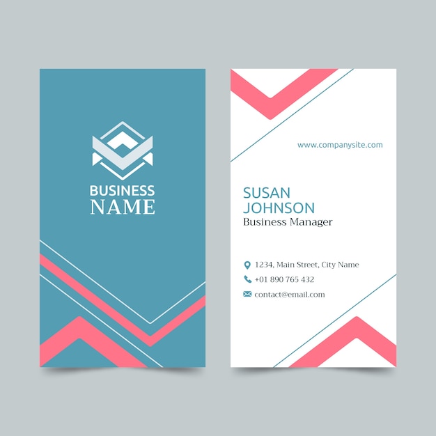 Free vector flat minimal vertical business card template