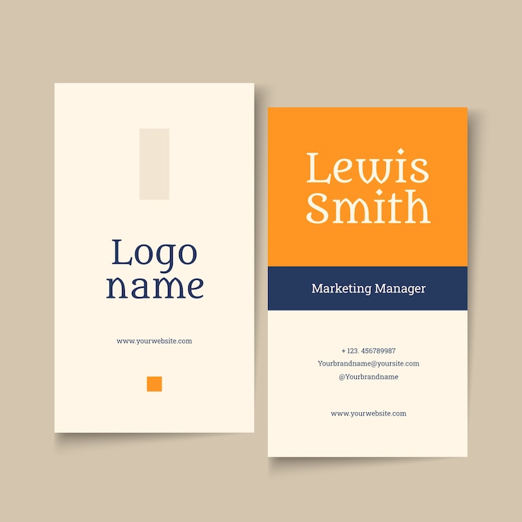 Free Vector flat minimal vertical double-sided business card template