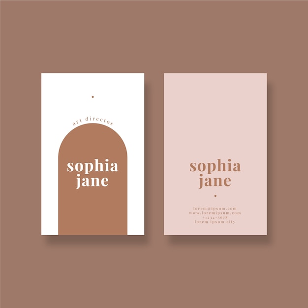 Free vector flat minimal vertical double-sided business card template