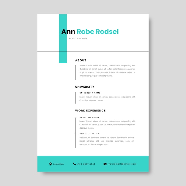 case study design word Free vector flat minimalist ann nurse resume template