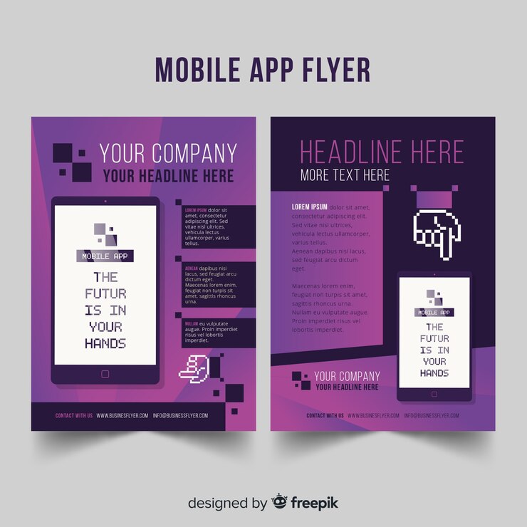 Free Vector flat mobile phone flyer template