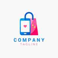 Free vector flat mobile store logo