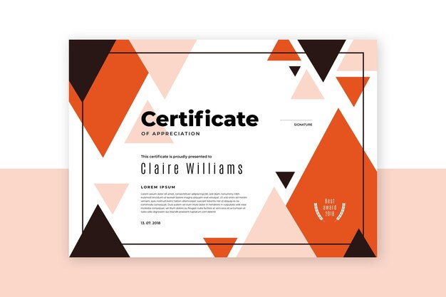 Flat modern certificate template