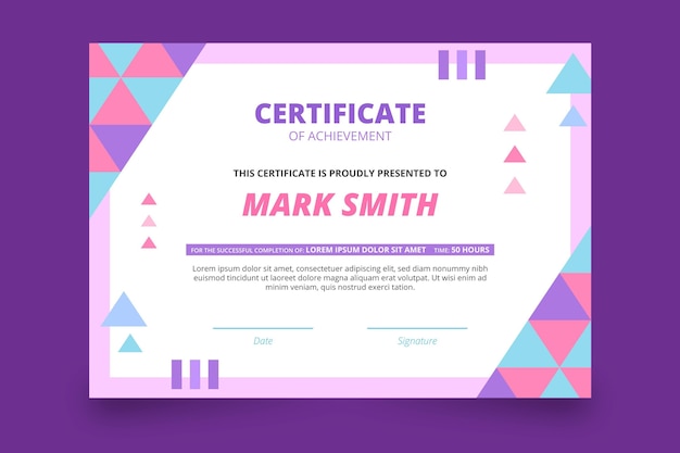 Flat modern certificate template