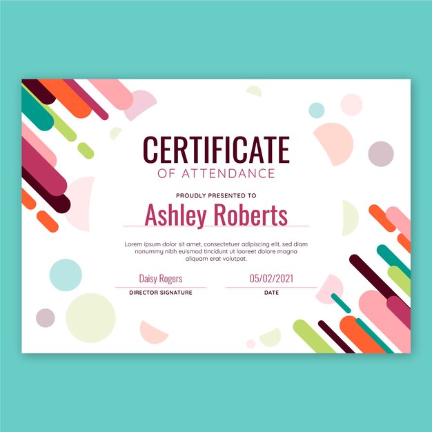 flat modern certificate template