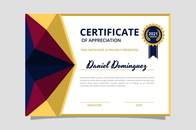 Flat modern certificate template