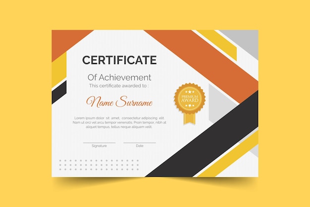 Free vector flat modern certificate template