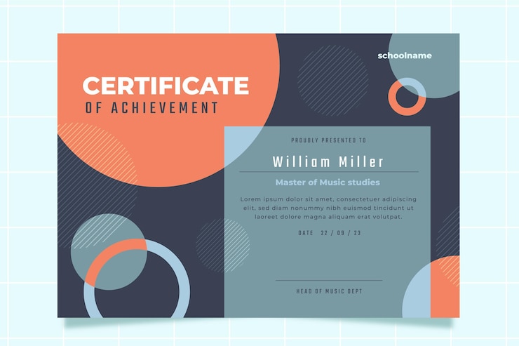 Free Vector flat modern certificate template