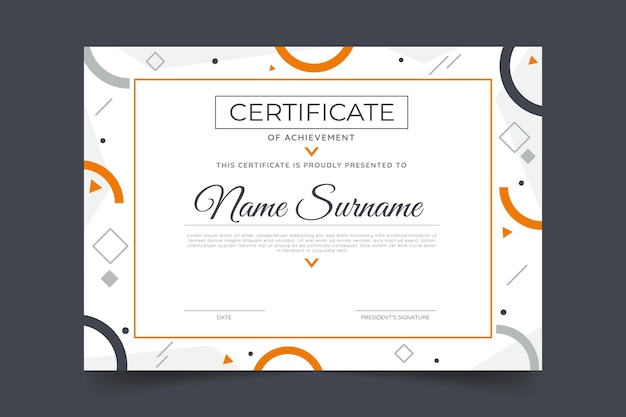 Flat modern certificate template