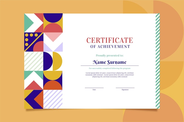 Free vector flat modern certificate template