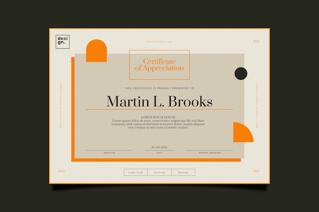 Free vector flat modern certificate template