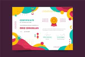 Free vector flat modern certificate template