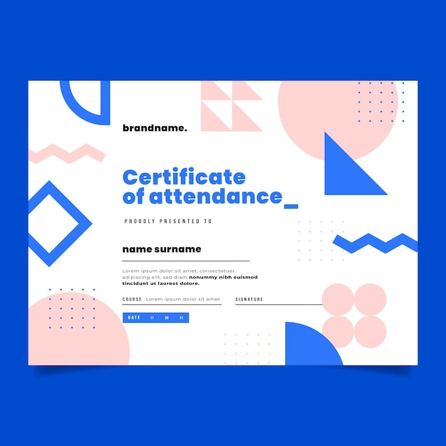 無料ベクター フラットモダン証明書テンプレート