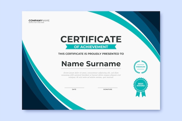 Flat modern certificate template