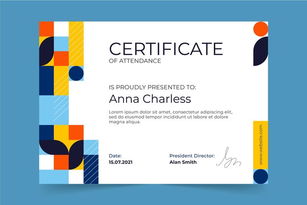 flat modern certificate template