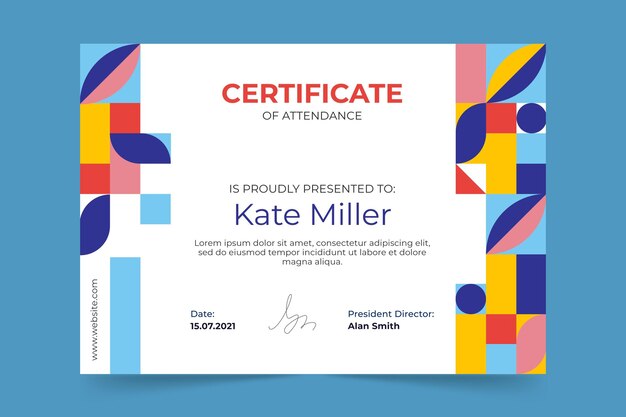 Flat modern certificate template