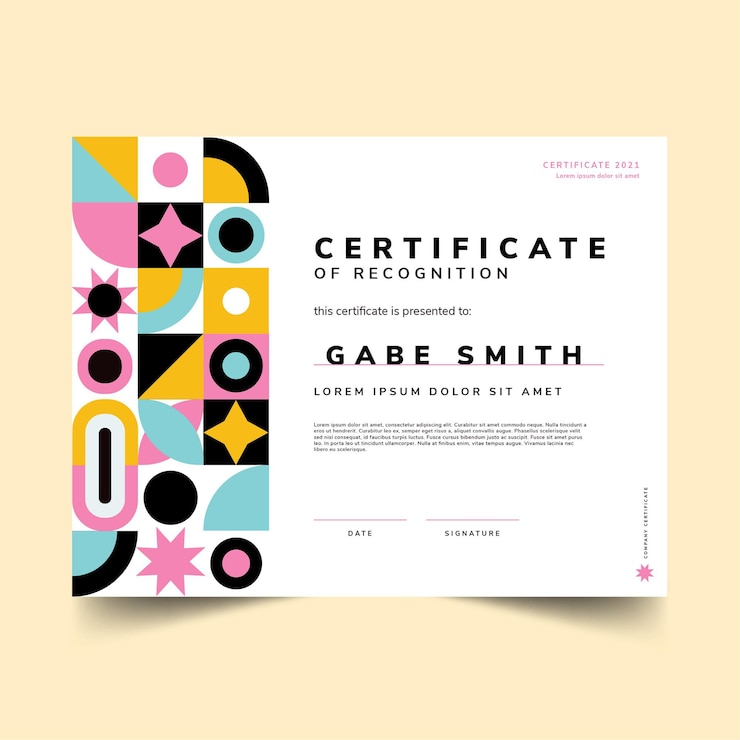 Free Vector flat modern certificate template