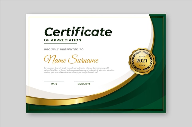 Flat modern certificate template