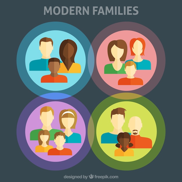 Flat modern families – Vector Templates