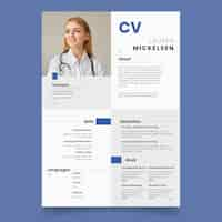 Free vector flat modern nurse resume template