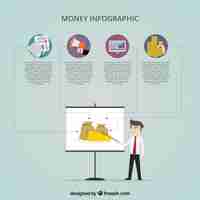 Free vector flat money infographic template