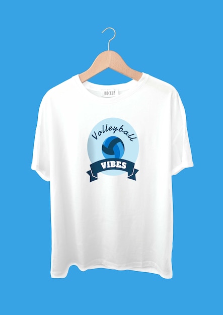 Flat monocolor volleyball vibes t-shirt