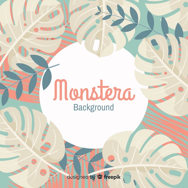 Flat monstera background