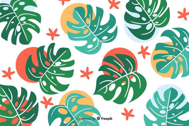 Free vector flat monstera background